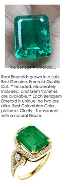 4.00 Ct. Benzgem by GuyDesign® Lab-Created Beryl Emerald, Mined Diamond and Gold Semi Mount Ring, 7081