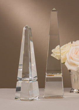 Clear Crystal Glass Egyptian Obelisk - 10 Inch Sculpture - Polished Finish