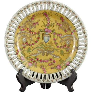 Elegant Rococo Pattern - Luxury Hand Painted Porcelain - 10 Inch Decorative Plate