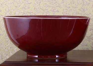 Oxblood Red - Luxury Hand Painted Porcelain - 16 Inch Decorative Bowl