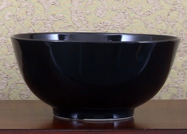 Solid Black - Luxury Hand Painted Porcelain - 12 Inch Decorative Bowl