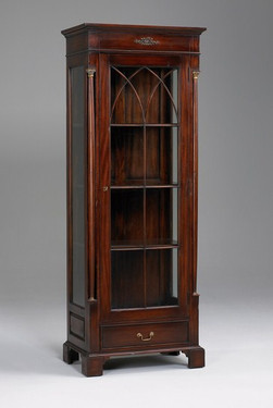 French Empire Style - 74 Inch Reproduction Display Cabinet | Curio - Rich Wood Luxurie Furniture Finish