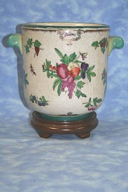 Harvest Fruit Pattern - Luxury Hand Painted Porcelain - 8 Inch Planter