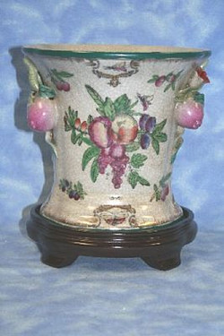 Harvest Fruit Pattern - Luxury Hand Painted Porcelain - 7 Inch Planter