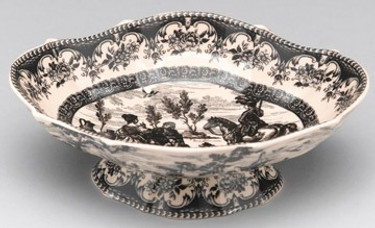 Black and White Pattern - Luxury Transferware Porcelain - 8.25 Inch Bowl