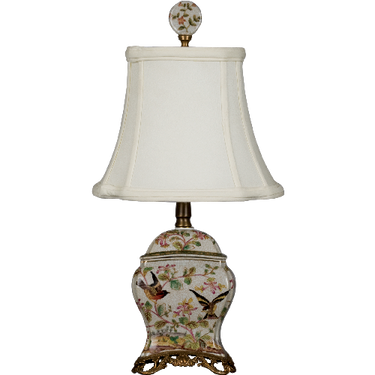 Willow Bird Pattern - Luxury Hand Painted Porcelain and Gilt Bronze Ormolu - 19 Inch Lamp