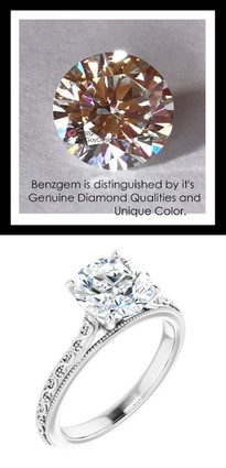 Benzgem by GuyDesign®, 1.81 Carat Hearts & Arrows Round Shape Jewelry Sample, Size 7, Tarnish Resistant Silver 6705