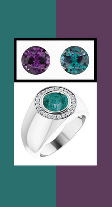 804 Sterling Silver 24 CanadaMark Conflict Free Diamonds Round Alexandrite Bespoke Men's Ring