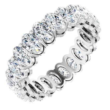 10623 Natural 5.25 CTW Oval Cut Diamond Eternity Ring, Size 7