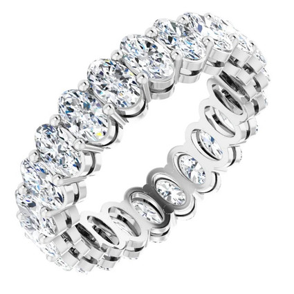 10626 Natural 4.75 CTW Oval Cut Diamond Eternity Ring, Size 5