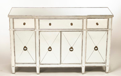 Silver Mirror - 37"t X 60"w X 20"d Console, Sideboard - Contemporary Modern Style, 6113