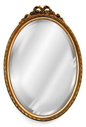 Classic Elements, 27"t x 18"w Oval Shape Beveled Glass Reproduction Mirror, Custom Finish, 6094