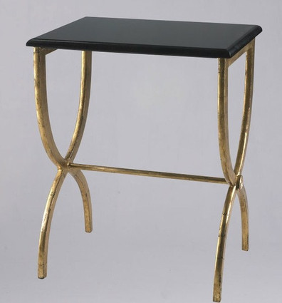 Hand Forged Iron and Marble - 25 Inch Accent | Side | End Table - Gold Finish