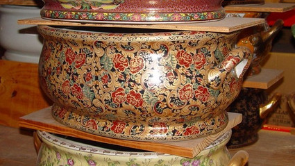 Style 591 - LCP - Luxury Handmade Reproduction Chinese Porcelain - 22 Inch Foot Bath | Planter | Centerpiece - Style 591