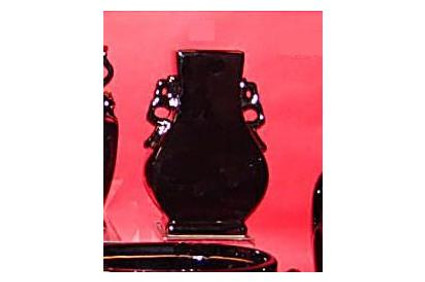 Ebony Black Decorator Solid - Luxury Handmade Chinese Porcelain - 14 Inch Vase | Jardiniere Style B23
