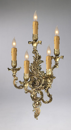 Regence Five Light Solid Brass - 24 Inch Wall Bracket Sconce - Paris Gold Finish