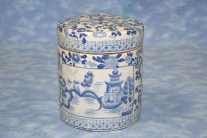 Blue and White Pagoda - Luxury Handmade Reproduction Chinese Porcelain - 6 inch Decorative Container - Style 29