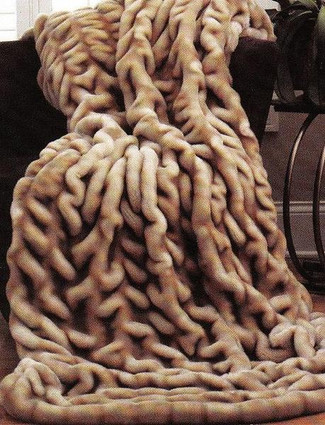 Sheared and Gather Pleated Dawn Mink - Luxaire Faux Fur Throw - Natural look and Luxuriously Soft - Oversized 58" X 83", 3477
