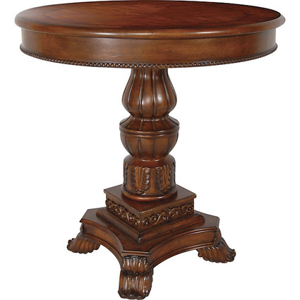 Classic Style - 26.5 Inch Round Accent | End | Lamp Table - Rich Mahogany Finish
