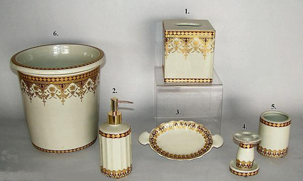 Neo Classical Ivory and Gold - Luxury Chinese Porcelain Pattern - 03