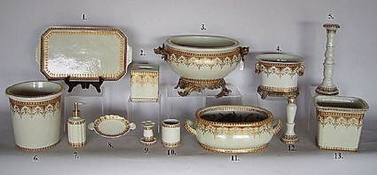 Neo Classical Ivory and Gold - Luxury Chinese Porcelain Pattern - 02