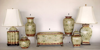 Chinese Red and Fern Green - Luxury Chinese Porcelain Styles - IVA small grouping of LCP Styles - IV of VI