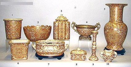 Burgundy Medallion and Gold - Luxury Chinese Porcelain Styles - IIIA small grouping of LCP Styles - III of IV