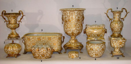 Ivory and Gold Lotus Scroll Arabesque - Luxury Chinese Porcelain Styles - IIII A small grouping of LCP Styles - IIII of many