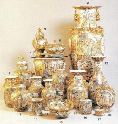 Figural Gold Rose Medallion - Luxury Chinese Porcelain Styles - 01aA small grouping of LCP Styles