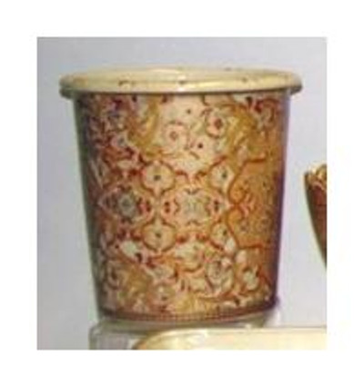 Burgundy Medallion and Gold, Luxury Handmade Reproduction Chinese Porcelain, 10 Inch Wastebasket Style 922
