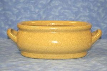 Style 591 - Golden Yellow Decorator Crackle - Luxury Handmade Reproduction Chinese Porcelain - 18 Inch Foot Bath Style 591