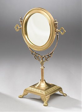 Classic - 16" Round Vanity, Dressing Table Mirror - Antique Brass Finish, 2797