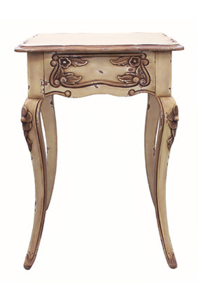 Custom Decorator - Rectangular Hardwood 28.3 Inch Accent End | Lamp Table - Hand Carved