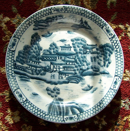 Indigo Blue and White Pagoda - Luxury Chinese Porcelain Pattern