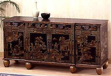 Hand Painted - 72 Inch Sideboard - Chinoiserie Design