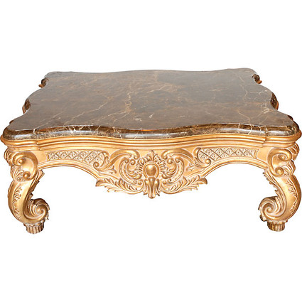 Opulent Italian Baroque - Grand Scale Coffee Table - 52 inch - Gold Gilt Finish