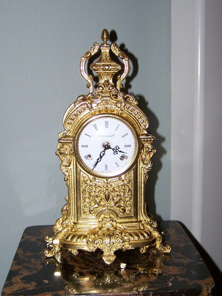 Ornamental d'Oro Ormolu - Desk, Mantel, Louis Seize Table Clock - Choose Your Finish - Handmade Reproduction of a 17th, 18th Century Dore Bronze Antique, 2013