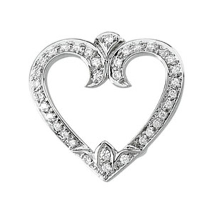 White Diamond & Gold Heart Pendant