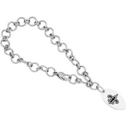 New Orleans Saints Fleur de Lis Logo Dangle Bracelet