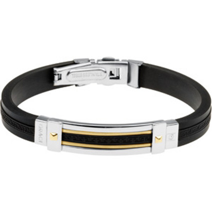 Steelworks | Young Men's Two Tone Stainless Steel & Rubber Bracelet