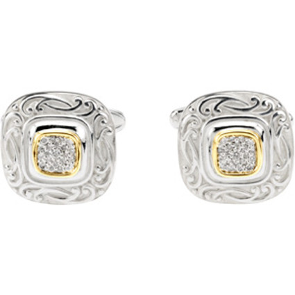 Supreme Sterling Silver 925 | Gold, Diamond Cuff Links