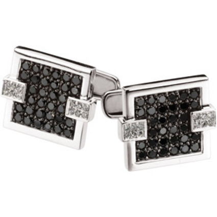 2 ct Black & White Diamond Cuff Links