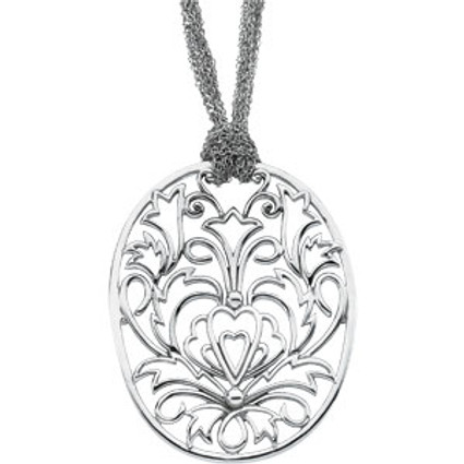 Supreme Sterling Silver 925 | Oblong Filigree Pendant