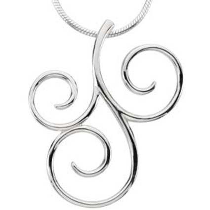 Supreme Sterling Silver 925 | Scroll Fashion Pendant 84336 .TS. Sterling