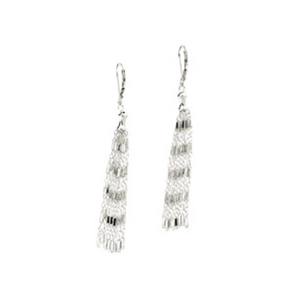 Supreme Sterling Silver 925 | 8 Strand Bar Chain Leverback Earrings