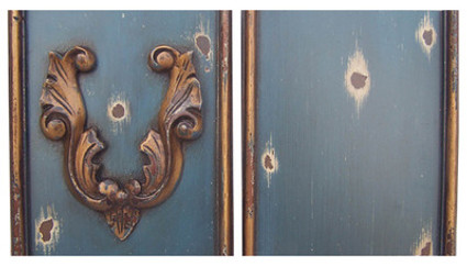 ➨ Custom Decorator Shabby Chic Blue - Night Blue with Antique Gold - Furniture Finish