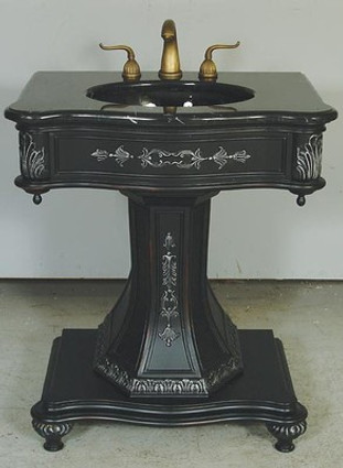 Ebony Pedestal Lavatory Vanity