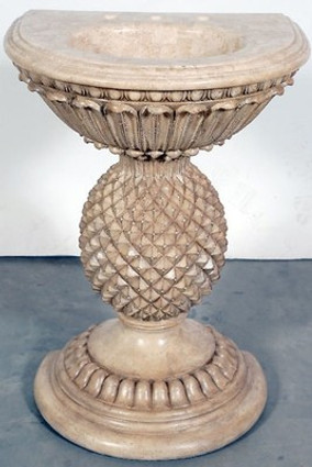 Pedestal Style Lavatory Vanity - Pineapple Motif