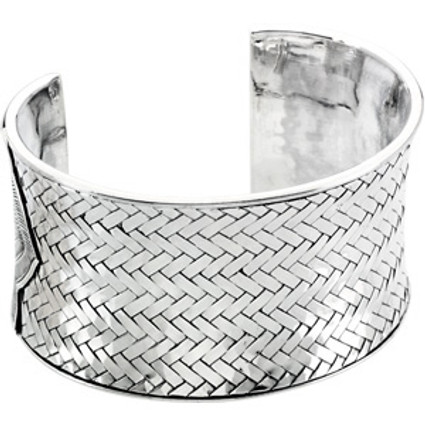 Supreme Sterling Silver 925 | Wide Cuff Bracelet Weave Design