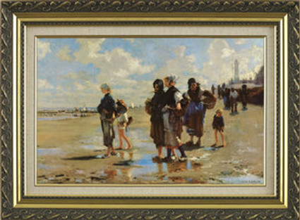 Oyster Gatherers of Cancale - John Singer Sargent - Framed Canvas Artwork3 sizes available/Click for info